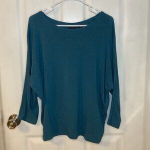 Tahari Quarter Length Sleeve Shirt - Teal/Size L